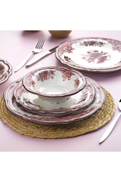 Carna 24-Piece Dinner Set - Burgundy - 3