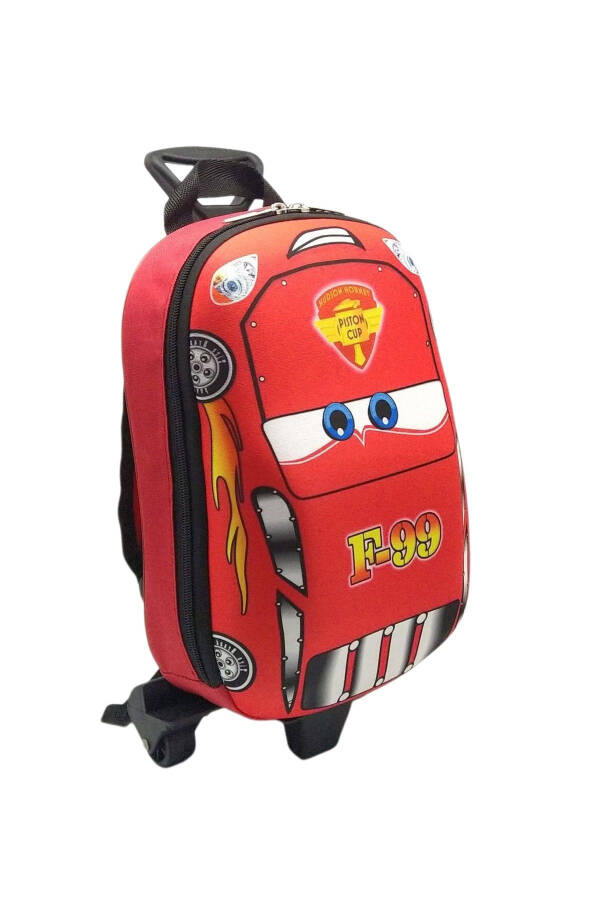 Cars Printed Pull-Along Kids Kindergarten Backpack - 1