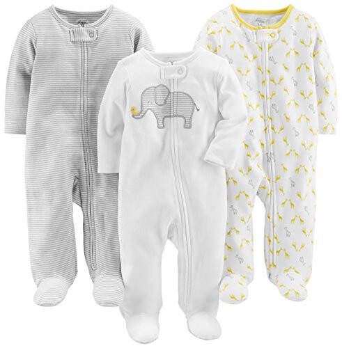 Carter's Simple Joys Unisex Bebek 3'lü Nötr Uyku ve Oyun Seti - 1