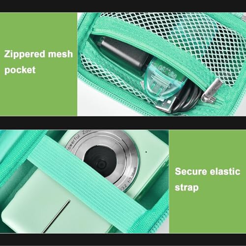 Case Compatible with VAHOIALD FHD 1080P Digital Camera/for CAMKORY Digital Point and Shoot/for KODAK PIXPRO FZ45-BK 16MP Vlogging/for IWEUKJLO/for Nsoela, Holder for SD Card More (Green) - 6