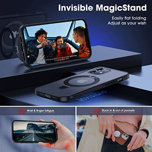 CASEKOO iPhone 12 Pro / iPhone 12 Case with Magnetic Invisible Stand - 2