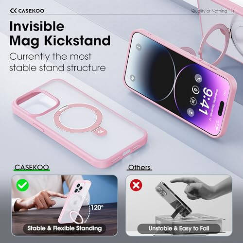 CASEKOO iPhone 14 Pro Max Case with Magnetic Invisible Stand - 3