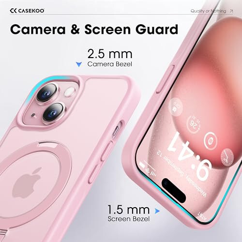 CASEKOO iPhone 15 Kılıfı, Manyetik Görünmez Standlı - 6