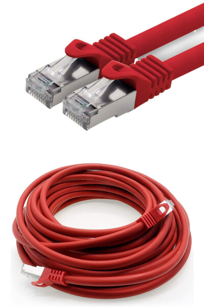 Cat7 S/ftp Lszh Ethernet Ağ Lan Kablosu Kırmızı 5 Metre - 5