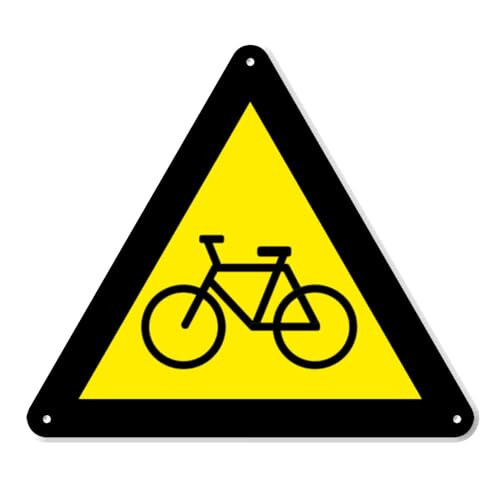 Caution Bike Lane Cyclist Warning Sign - 8 Inch Triangle PVC Safety Sign - Premium PVC Sign For Workplace Warehouse Jobsite OSHA Regulation - Weather Proof Fade Resistant - Made In USA - PVC0026 - 1