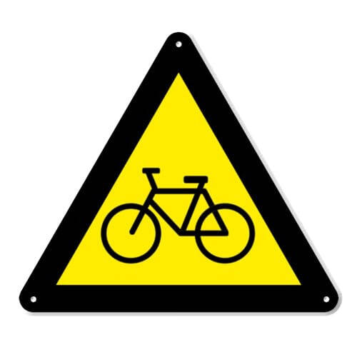 Caution Bike Lane Cyclist Warning Sign - 8 Inch Triangle PVC Safety Sign - Premium PVC Sign For Workplace Warehouse Jobsite OSHA Regulation - Weather Proof Fade Resistant - Made In USA - PVC0026 - 1