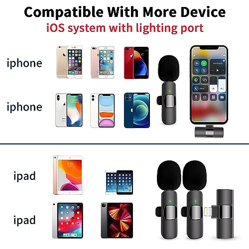 Caymuller Profesyonel Kablosuz Klipsli Lapel Mikrofon iPhone iPad için, Mini Klipsli Mikrofonlar Tak-Çalıştır 2.4G Ultra Düşük Gecikmeli Gürültü Azaltma Çipi Video Kaydı Röportaj Podcast Vlog YouTube Tiktok için - 2