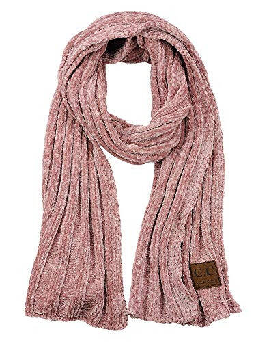 C.C Women's Ultra Soft Chenille Ribbed Thick Warm Knit Shawl Wrap Scarf - 1