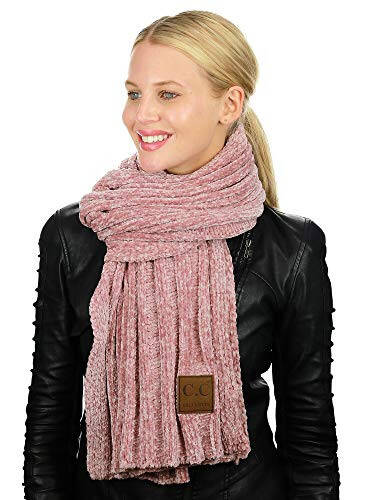 C.C Women's Ultra Soft Chenille Ribbed Thick Warm Knit Shawl Wrap Scarf - 2