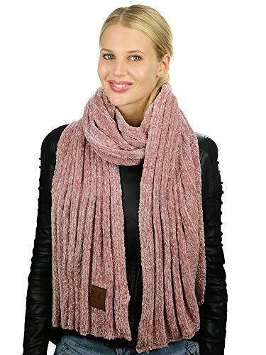 C.C Women's Ultra Soft Chenille Ribbed Thick Warm Knit Shawl Wrap Scarf - 3