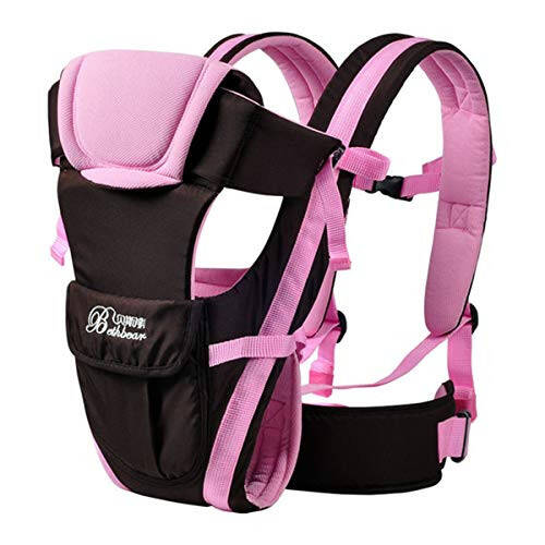 CdyBox Adjustable 4 Positions Carrier 3D Backpack Pouch Bag Wrap Soft Structured Ergonomic Sling Front Back Newborn Baby Infant (Pink) - 44