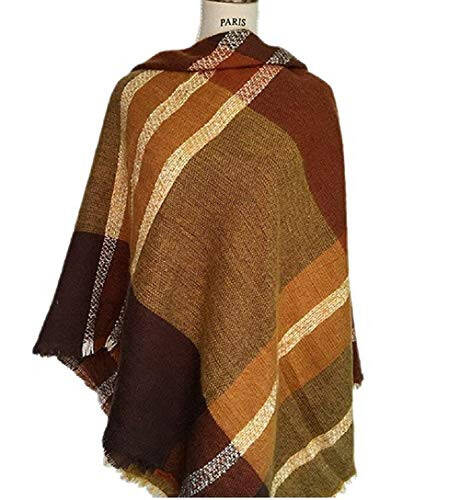 Century Star Womens Winter Scarf Fall Plaid Scarf Knit Oversized Large Triangle Scarf for Women Warm Shawl Wrap - 4