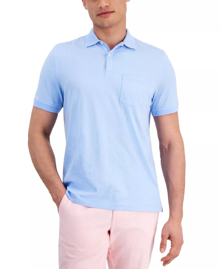 Cepli Erkek Düz Jersey Polo, Macy's İçin Hazırlandı, Açık Mürekkep Mavisi - 1