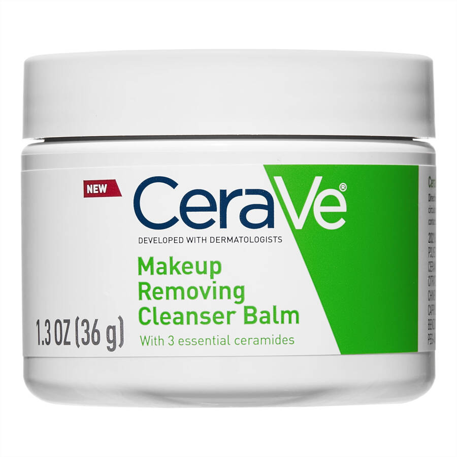 Cerave Hydrating Cleansing Balm, Face Makeup Remover with Ceramides and Plant-based Jojoba Oil, 1.3 oz - 1