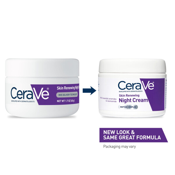 CeraVe Skin Renewing Face Night Cream bilan Peptid Kompleksi va Hyaluronik Kislota bilan Barcha Teri Turlari Uchun, 1.7 untsiya - 2