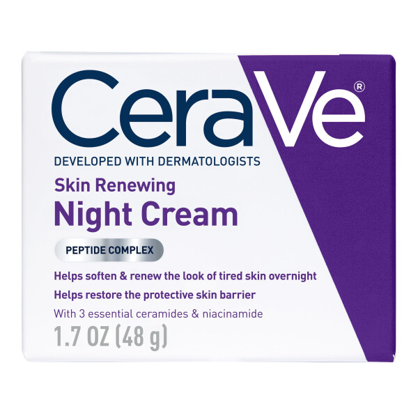 CeraVe Skin Renewing Face Night Cream bilan Peptid Kompleksi va Hyaluronik Kislota bilan Barcha Teri Turlari Uchun, 1.7 untsiya - 10