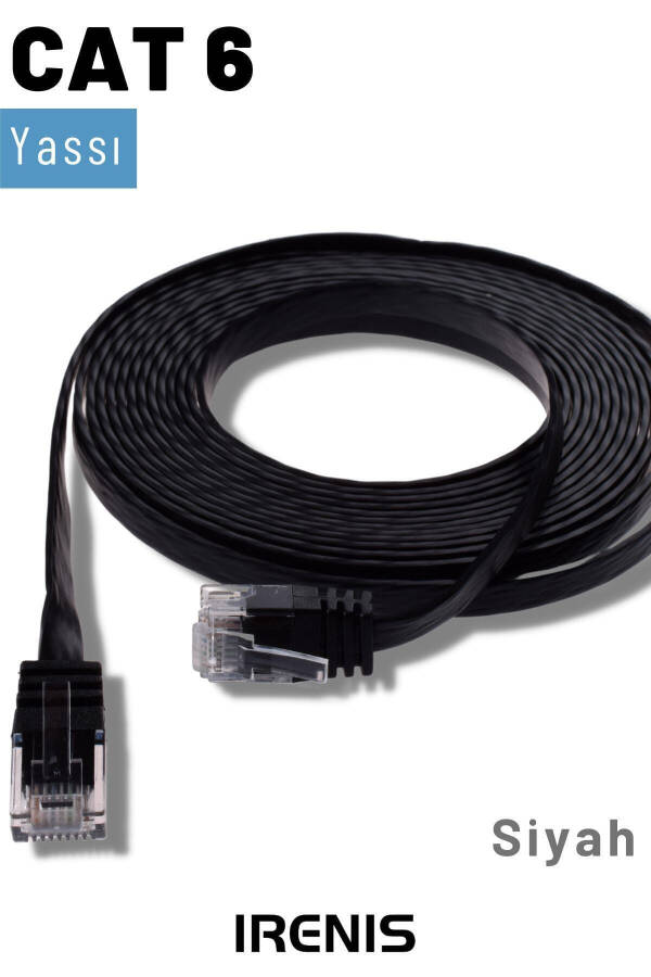 Черный плоский Ethernet-кабель Cat6 (сетевой) 15 метров - 7