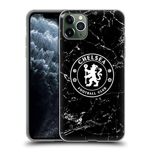 Чехол Head Case Designs с официальной лицензией Chelsea Football Club Черный мраморный герб Мягкий гелевый чехол Совместим с Apple iPhone 11 Pro Max - 7