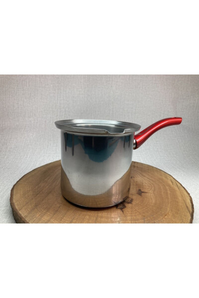 Cezve - Milk Pot Cezve - Egg Boiling Kettle - 12 Cm- Stainless Steel Cezve - 3