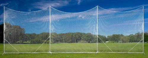 Champion Sports Lacrosse Backstop Net: Ball Barrier for Professional, College and Grade School Training, Practice and Drills - Field Organizer for Stray Balls, White - 4