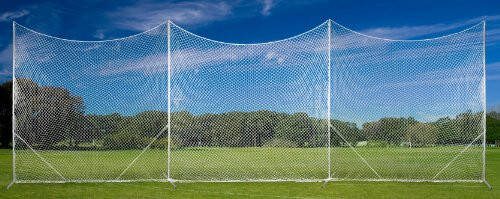 Champion Sports Lacrosse Backstop Net: Ball Barrier for Professional, College and Grade School Training, Practice and Drills - Field Organizer for Stray Balls, White - 4