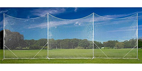 Champion Sports Lacrosse Backstop Net: Ball Barrier for Professional, College and Grade School Training, Practice and Drills - Field Organizer for Stray Balls, White - 1