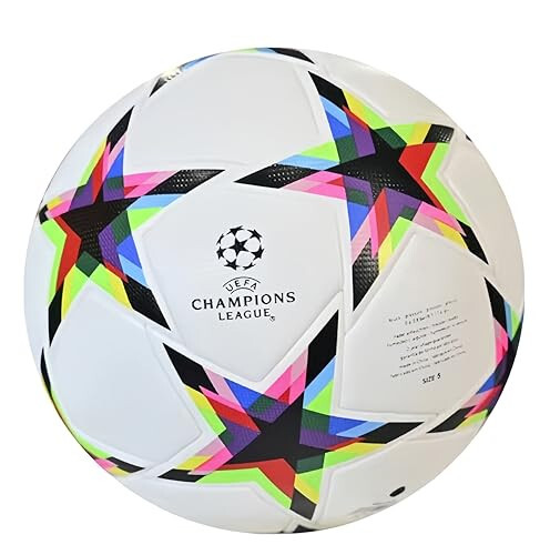 Champions League Soccer Balls Size 5,Unisex Training Football Soccer Ball Birthday Gift Soccer Ball Colorful Five-Pointed Star - 17