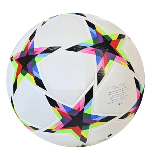 Champions League Soccer Balls Size 5,Unisex Training Football Soccer Ball Birthday Gift Soccer Ball Colorful Five-Pointed Star - 11