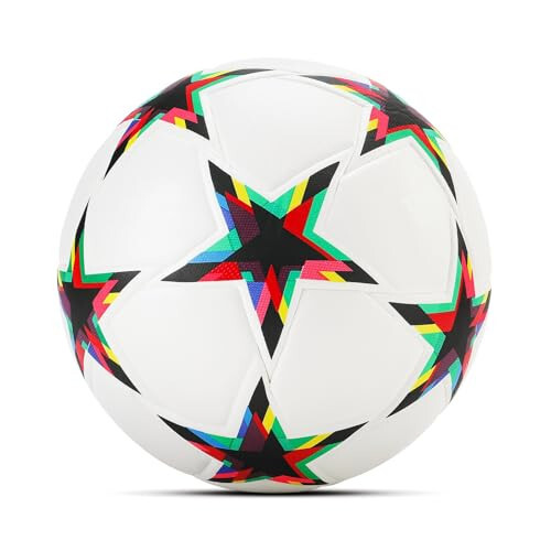 Champions League Soccer Balls Size 5,Unisex Training Football Soccer Ball Birthday Gift Soccer Ball Colorful Five-Pointed Star - 9