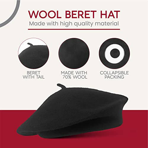 CHAPEAU TRIBE Classic Stretchable Wool French Beret - 2