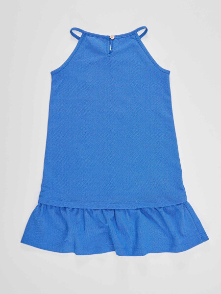 Checkered Rabbit Girl's Blue Dress - 4