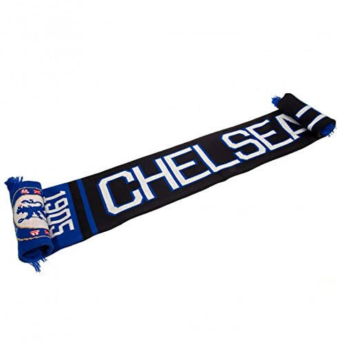 CHELSEA FC Rasmiy Ko'k Qora Oq Jakkard Sharfi NR To'qish 1905, 5 fut uzunlikda - 4