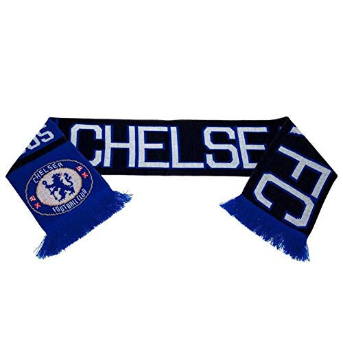 CHELSEA FC Rasmiy Ko'k Qora Oq Jakkard Sharfi NR To'qish 1905, 5 fut uzunlikda - 3