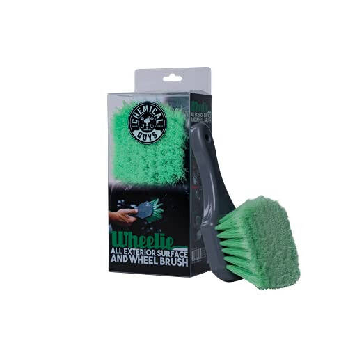 Chemical Guys ACCG08 Wheelie All Exterior Surface and Wheel Brush (Safe for Cars, Trucks, SUVs, RVs, Motorcycles, & More) Green - 1