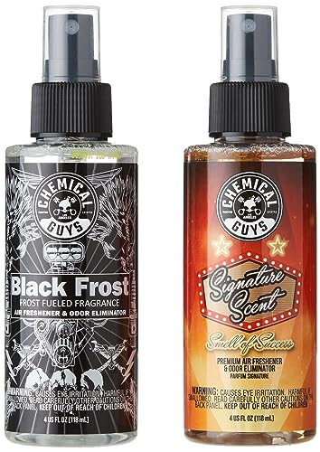 Chemical Guys AIR_302_04 Black Frost Scent and Signature Scent Combo Pack, Отлично подходит для автомобилей, грузовиков, внедорожников, автодомов, дома, офиса и многого другого (2-4 fl oz Items) - 1