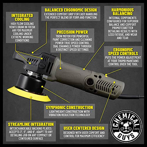 Chemical Guys BUF_503X TORQX Rastgele Yörüngeli Parlatıcı, Pedler, Cila ve Bileşikler Seti (Arabalar, Kamyonlar, SUV'lar ve Daha Fazlası İçin Güvenli) 700W, Yörünge 8mm - 9 Ürün - 2