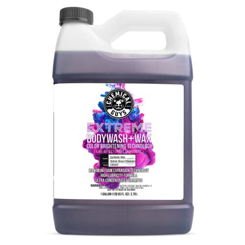 Chemical Guys CWS207 Extreme Bodywash & Wax Foaming Car Wash Soap, (Works with Foam Cannons/Guns or Bucket Washes) For Trucks, Motorcycles, RVs & More, 128 fl oz (1 Gallon), Grape Scent - 1