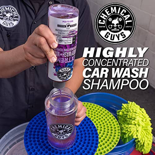 Chemical Guys CWS207 Extreme Bodywash & Wax Foaming Car Wash Soap, (Works with Foam Cannons/Guns or Bucket Washes) For Trucks, Motorcycles, RVs & More, 128 fl oz (1 Gallon), Grape Scent - 5