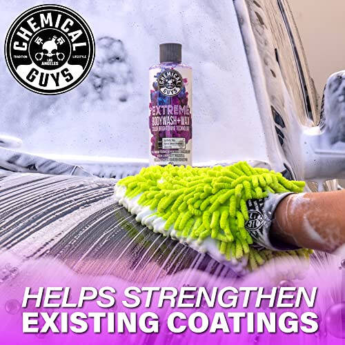 Chemical Guys CWS207 Extreme Bodywash & Wax Foaming Car Wash Soap, (Works with Foam Cannons/Guns or Bucket Washes) For Trucks, Motorcycles, RVs & More, 128 fl oz (1 Gallon), Grape Scent - 7