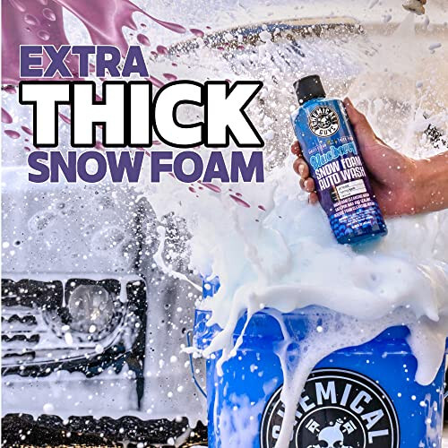 Chemical Guys CWS21616 Blueberry Snow Foam Car Wash Soap (Works with Foam Cannons, Foam Guns or Bucket Washes), Safe for Cars, Trucks, SUVs, Jeeps, Motorcycles, RVs & More, 16 fl. Oz - 2