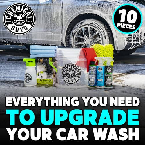 Chemical Guys HOL148 10 qismli Arsenal Builder Avtomobil Yuvish To'plami Ko'pikli Qurol, Chelak, (4) Sochiq, Yuvish Qo'lqopi va (3) 16 oz. Avtomobil Tozalash Kimyoviy moddalari (Bog' Shlanji bilan Ishlaydi) – 2024 Yilgi Versiya - 3