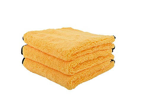 Chemical Guys MIC 506 03 Professional Grade Premium Microfiber Towels, Gold (16 Inch x 16 Inch) (Pack of 3) - Safe for Car Wash, Home Cleaning & Pet Drying Cloths - 1