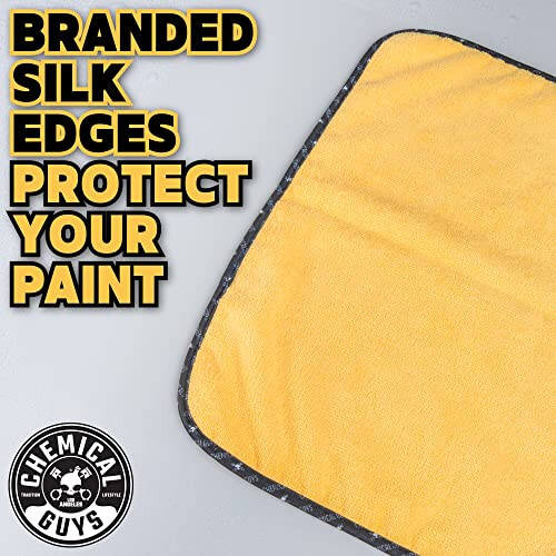 Chemical Guys MIC 506 03 Professional Grade Premium Microfiber Towels, Gold (16 Inch x 16 Inch) (Pack of 3) - Safe for Car Wash, Home Cleaning & Pet Drying Cloths - 5