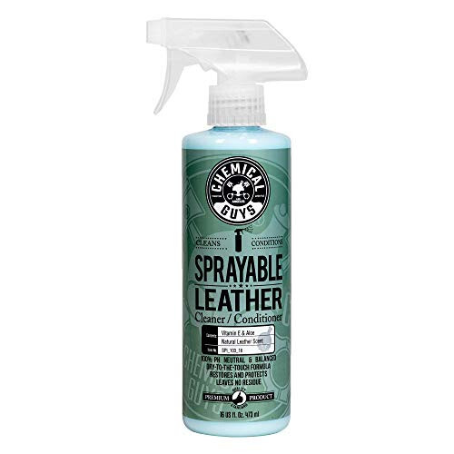 Chemical Guys SPI_103_16 Sprayable Leather Cleaner and Conditioner in One for Car Interiors, Apparel, and More (Works on Natural, Synthetic, Pleather, Faux Leather and More) Leather Scent, 16 fl oz - 1