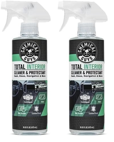 Chemical Guys SPI23416 Toplam İç Temizleyici ve Koruyucu, Yeni Araba Kokusu, (Arabalar, Kamyonlar, SUV'lar, Jeep'ler, Karavanlar ve Daha Fazlası için Güvenli) 16 fl oz (2'li Paket) - 1