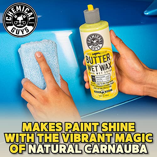 Chemical Guys WAC_201_16 Butter Wet Wax, Глубокий влажный блеск для автомобилей, грузовиков, внедорожников, автодомов и многого другого, 16 унций, аромат банана - 3