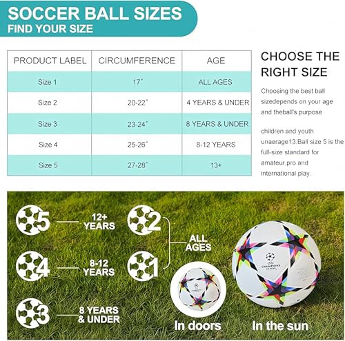 Chempionlar ligasi futbol to'plari 5-hajm, Unisex mashg'ulot futboli futbol to'pi tug'ilgan kun sovg'asi futbol to'pi rangli besh burchakli yulduz - 13