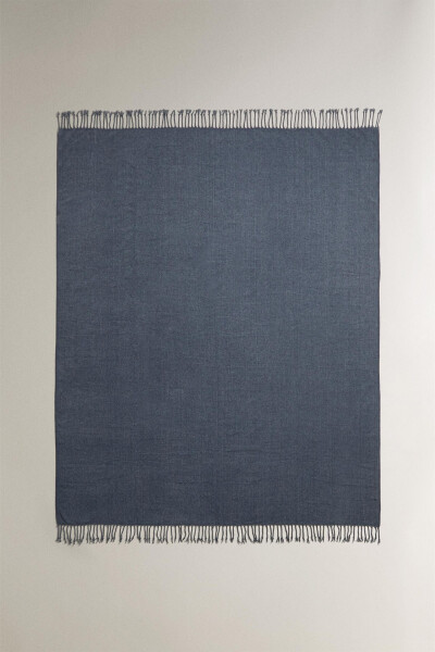 Chenille Blanket Blue Green DULL BLUE - 1