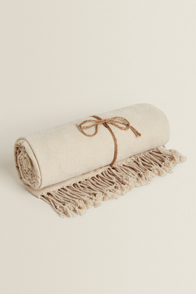 Chenille Blanket-Light Beige - 14