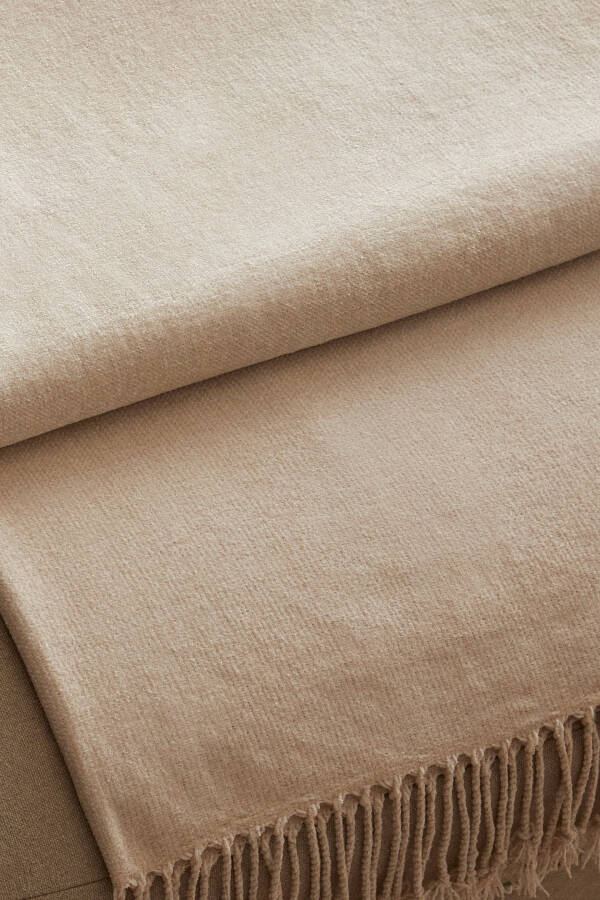 Chenille Blanket-Light Beige - 16